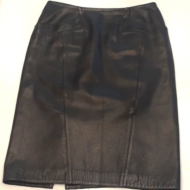 Euc Vintage Karl Lagerfeld Black Leather Skirt